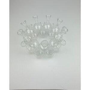 Vintage MCM Plant Propagation Station Glass 18 Bud Vase Cluster Ring Mid Century